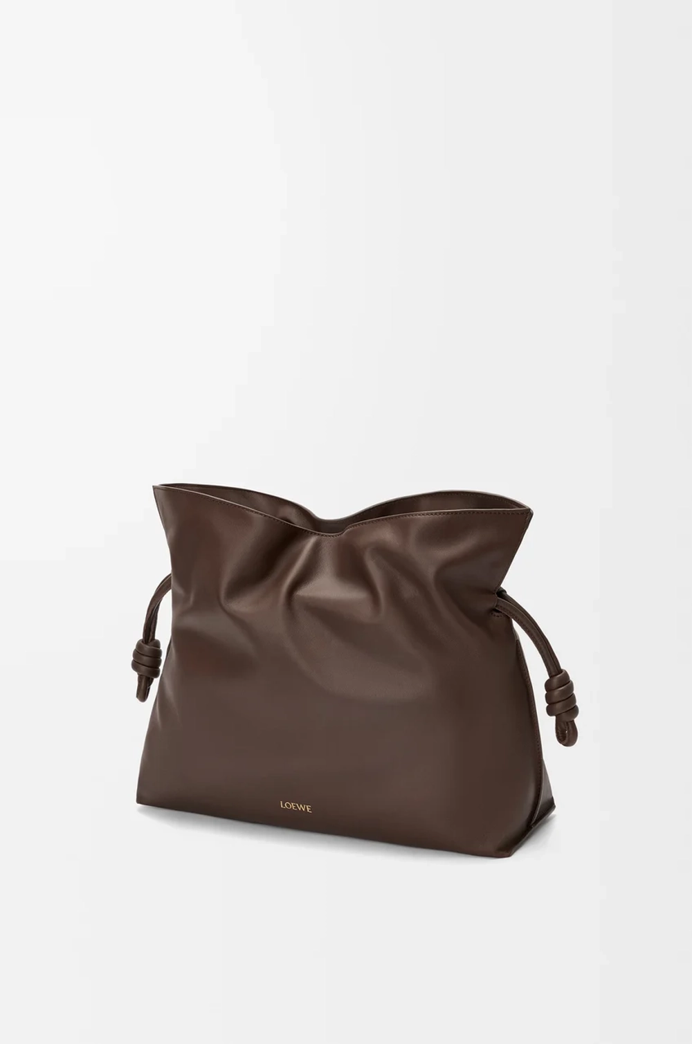 Loewe Большая сумка-клатч Flamenco из телячьей кожи наппа, шоколадный