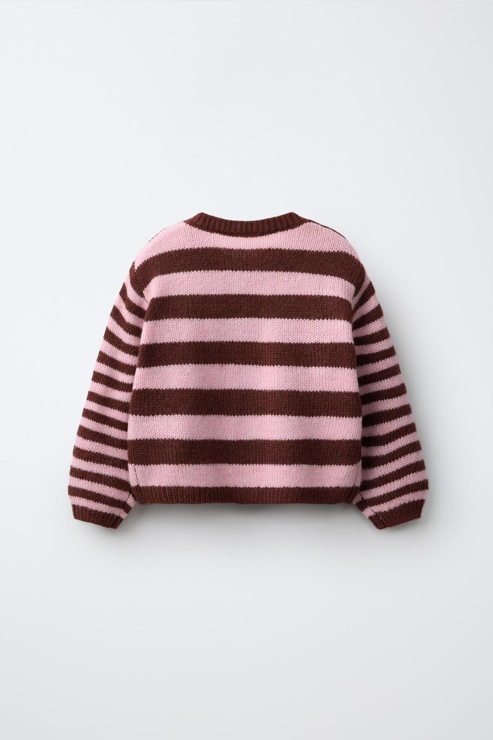 ZARA КАРДИГАН В ПОЛОСКУ С ВЫШИВКОЙ HELLO KITTY ©, БУРГУНДИ