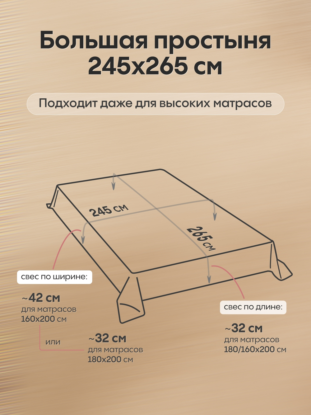 КПБ на резинке Сатин-Жаккард Тессоро MTR004, Евро, 4 наволочки, простынь 160*200*30