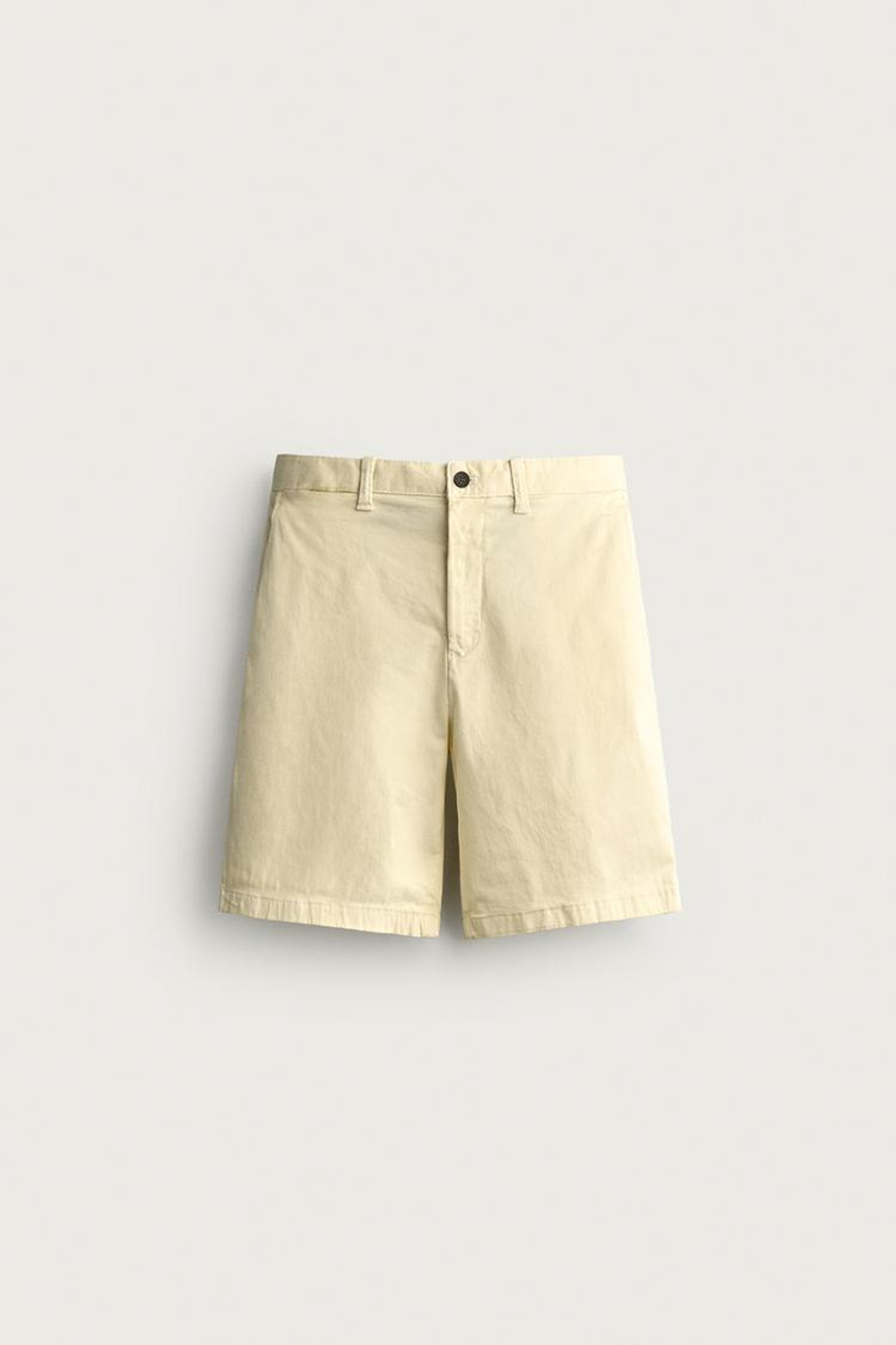 ZARA ШОРТЫ ЧИНОС REGULAR FIT, СВЕТЛО-ЖЕЛТЫЙ