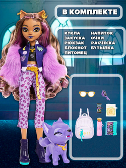 Кукла шарнирная подвижная Monster High Клодин Вулф