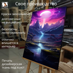 Картина на стену "Ночной водопад" 50х70см 1шт.