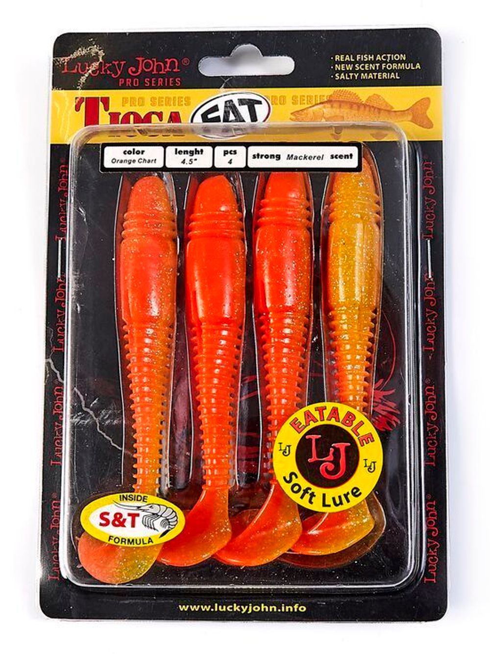 Виброхвост Lucky John TIOGA FAT 4.5in (114 мм), цвет T26 4 шт/уп