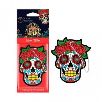 AROMA CAR Ароматизатор картонный DIA DE LOS MUERTOS Silver Tatoo