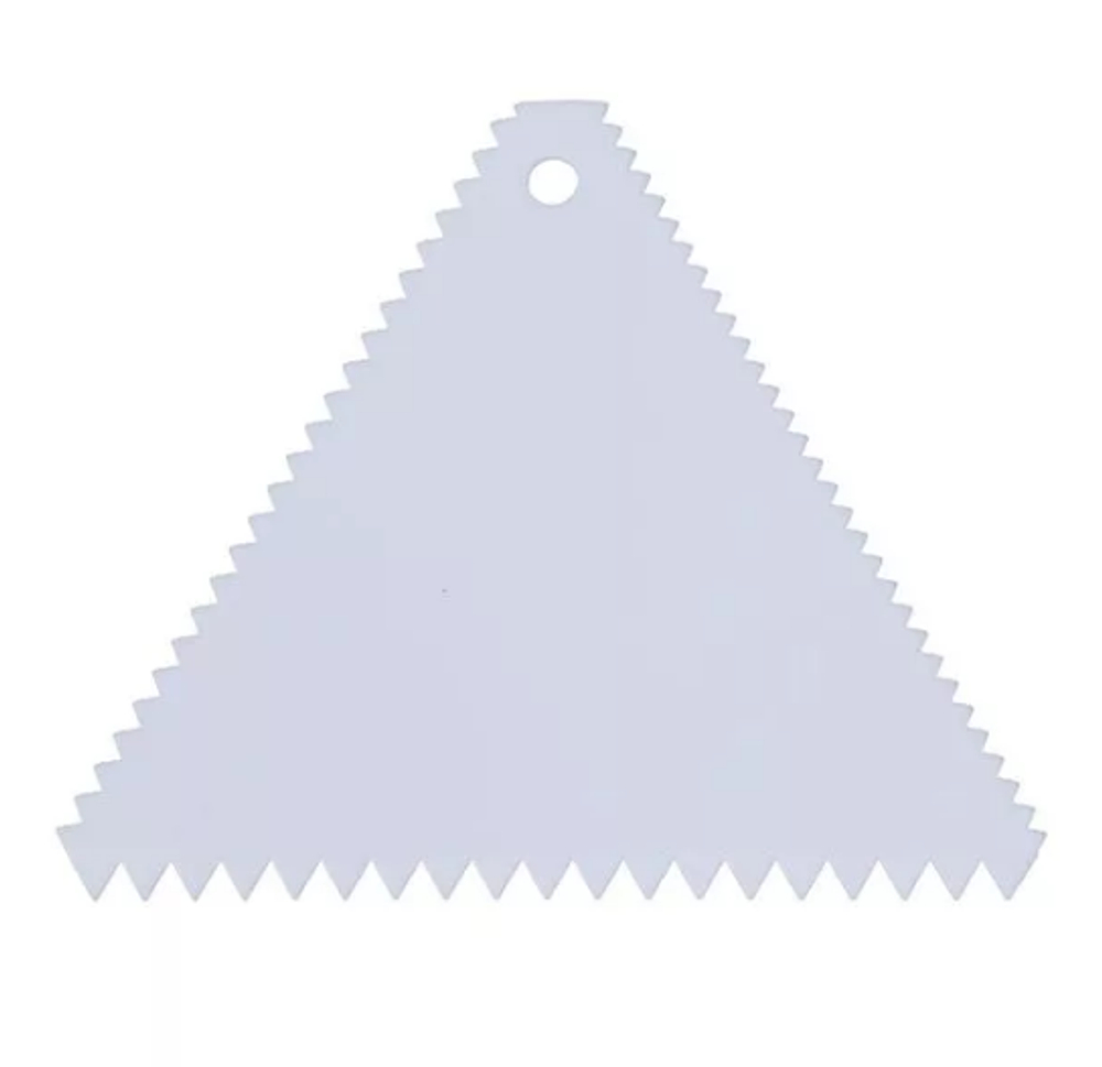 Скребок-шпатель кондитерский пластик (треугольник), 95*95 мм