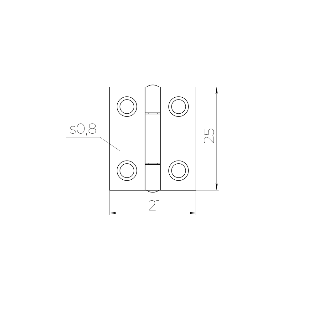 Петля карточная универсальная LM/IN22x24x0,8U ZN цинк (2 шт)