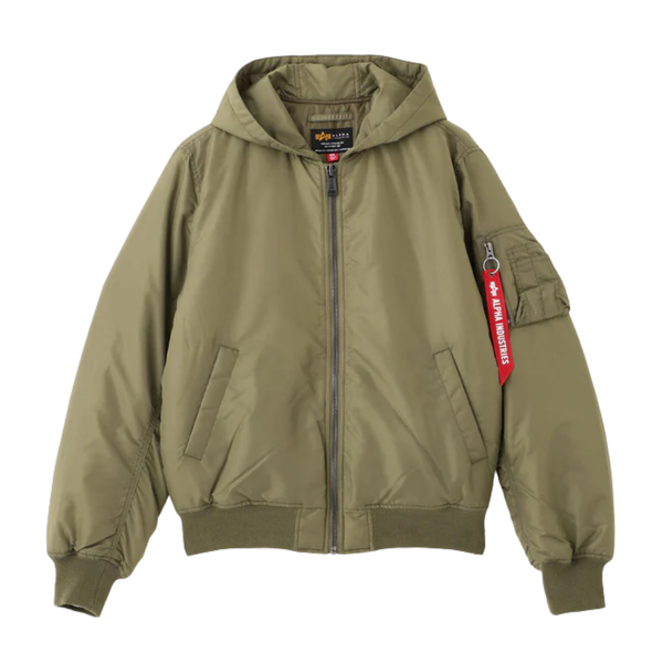 Бомбер Alpha Industries MA-1 Hooded Logo Oxford OG-107 Green (Зеленый)
