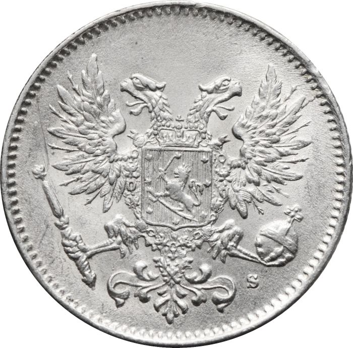 50 пенни 1917 S (монета для Финляндии) AU-UNC