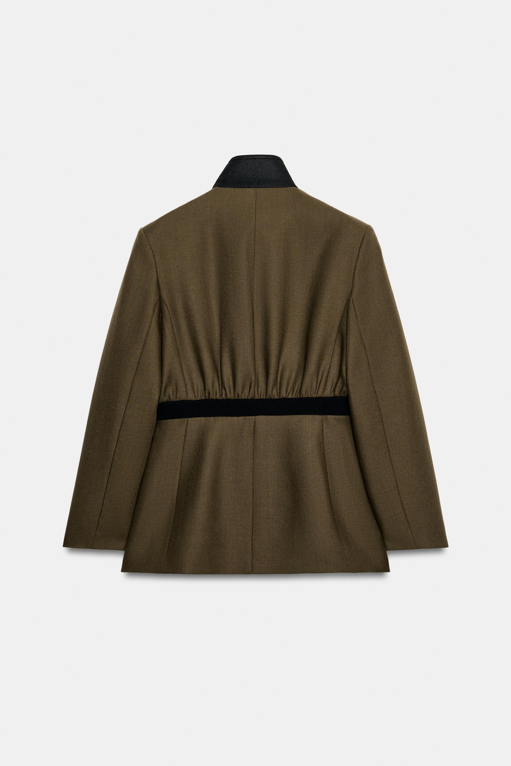 ZARA ПРИТАЛЕННАЯ КУРТКА ИЗ 100% ШЕРСТИ — ZW COLLECTION, ПЫЛЬНЫЙ ХАКИ