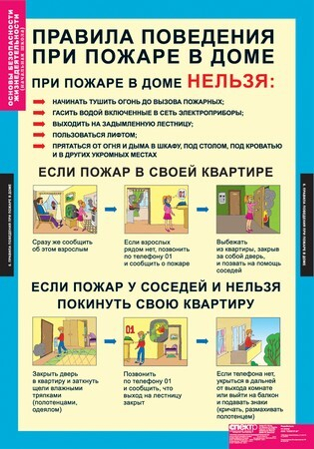 Комплект таблиц "Основы безопасности жизнедеятельности 1-4 кл."; 10 таблиц