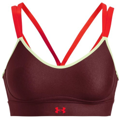 ТОП теннисный Under Armour Women's UA Infinity Low Strappy Sports Bra - chestnut red/phosphor gree