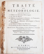 "Traite de meteorologie (Трактат о метеорологии " Cotte Louis.  1774 г. Антикварная книга