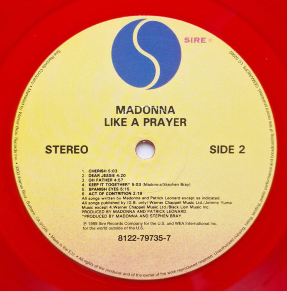 Madonna / Like A Prayer (Coloured Vinyl)(Limited Edition)(LP)