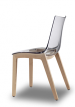 Стул прозрачный Scab Design Natural Zebra Antishock, натуральный бук, прозрачный