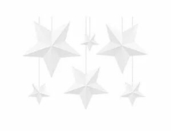 Звезда подвесная белая 37-12см 6шт