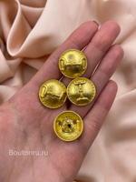 Шляпка под установочные кнопки золотистая в стиле Гучч.