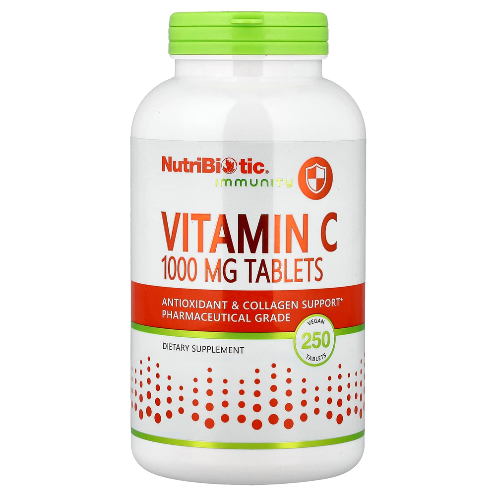 NutriBiotic, Immunity, витамин C, 1000 мг, 250 веганских таблеток