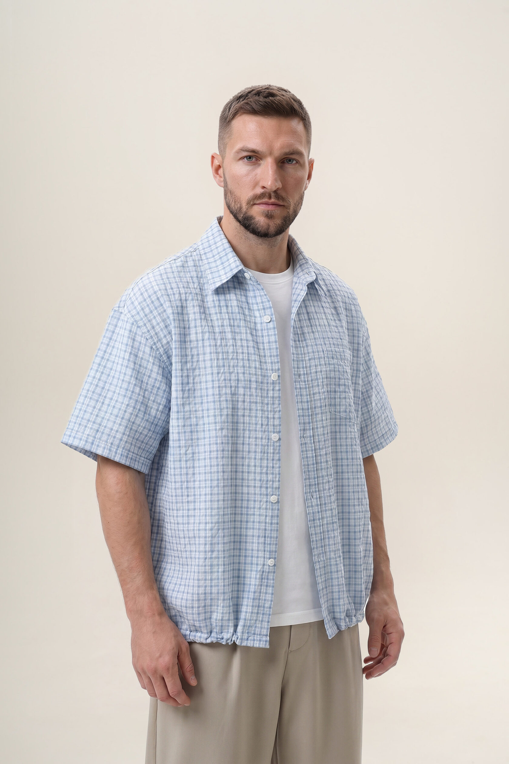 Рубашка KUL'TURA "PLAID SHIRT" Голубая клетка