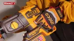 Аккумуляторный перфоратор BL INGCO CRHLI262085 — Рабочий в перчатках держит перфоратор с аккумулятором