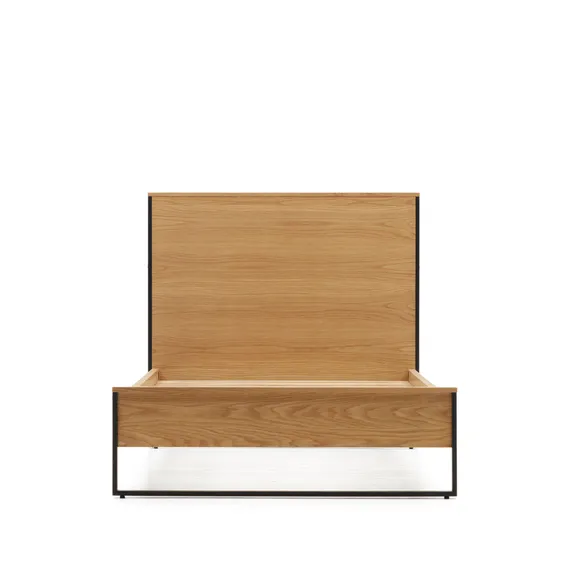 Кровать Taiana 90x190 см из шпона дуба со стальными ножками
