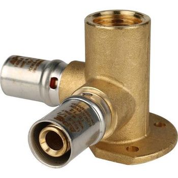 Тройник настенный с креплением   1/2"х16