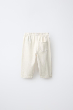 ZARA БРЮКИ BAGGY ИЗ ТВИЛА, ЭКРЮ