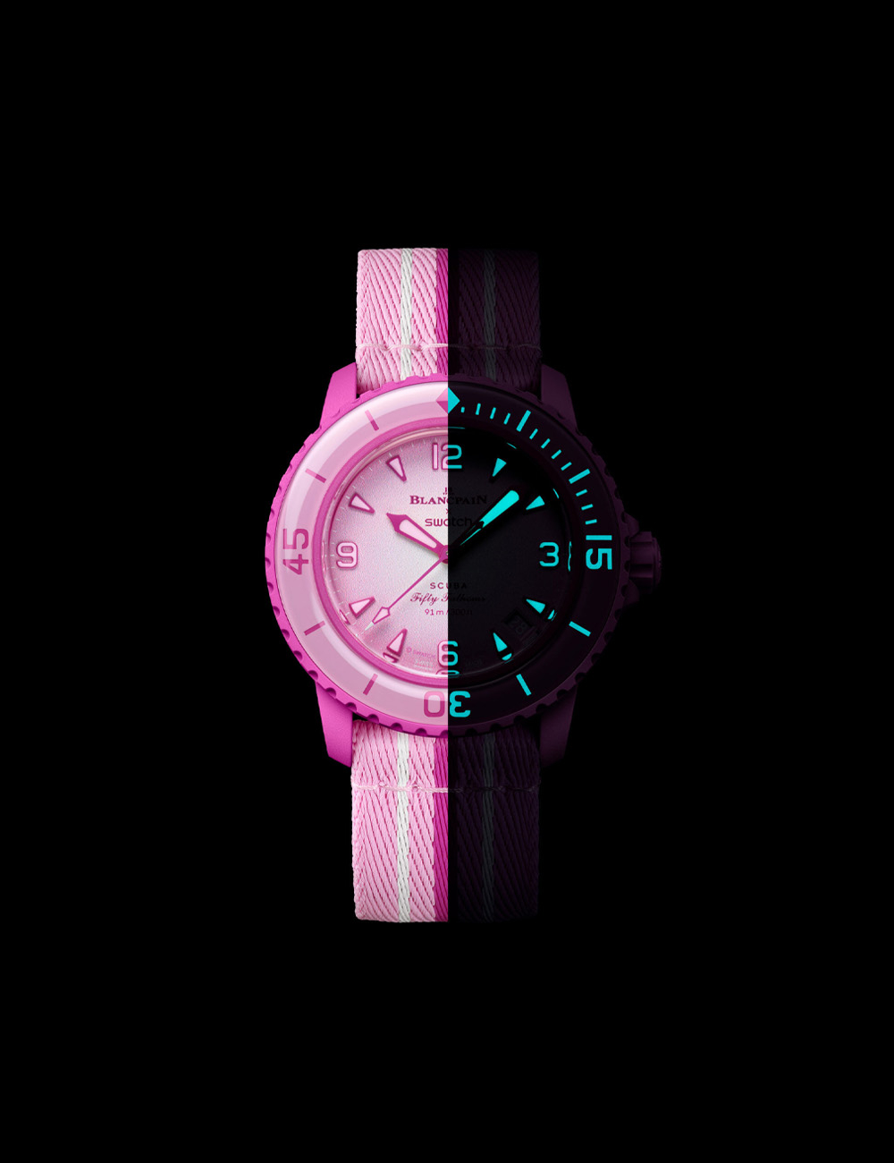 Наручные часы Blancpain x Swatch "Pink Ocean"