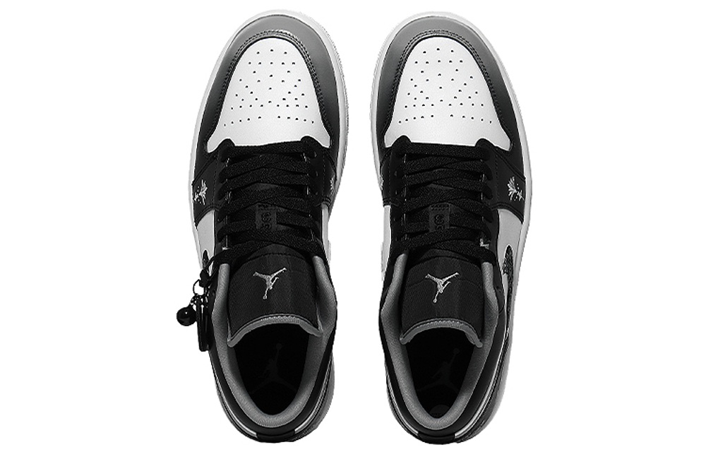 Jordan Air Jordan 1 Low top Vintage Basketball Shoes Unisex Black White Gray