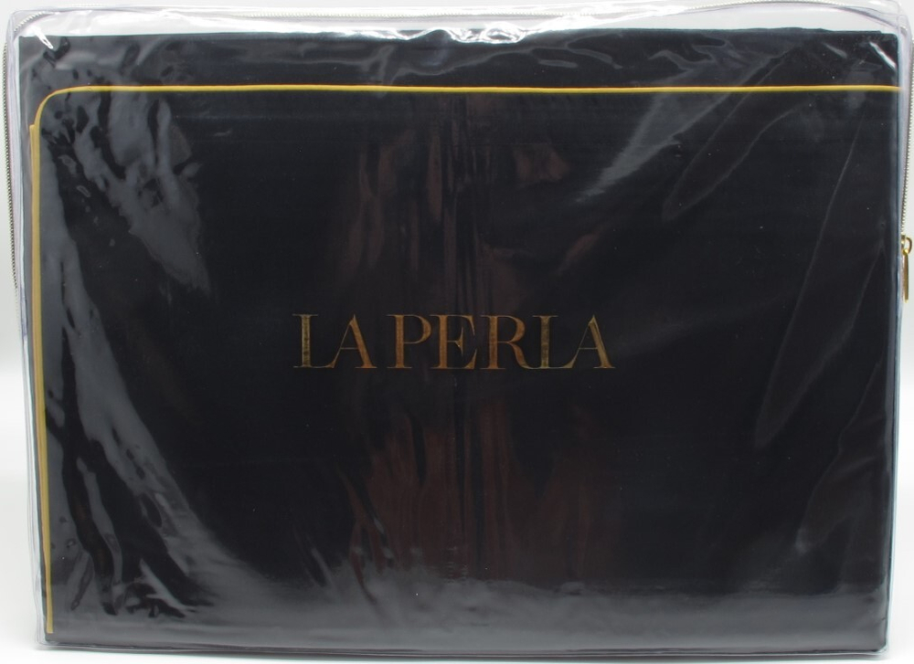Постельное белье 2 спальное евро La Perla Accordi Q nero-oro черное