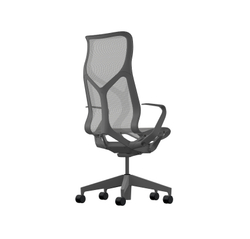 Кресло Herman Miller Cosm, высокая спинка, цвет Carbon, нерегулируемые подлокотники