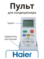 Оригинальный беспроводной пульт дистанционного управления для настенных кондиционеров и сплит-систем Haier, Candy A0011022595 (AAC1B5E0000, AAC1B4E0000, AAC0N4E0000, AAC1A4E0000, AAB2Y8E0000, AAANQAE0000, AABSW0E0000, AABSW5E0000, AABSX0E0000)