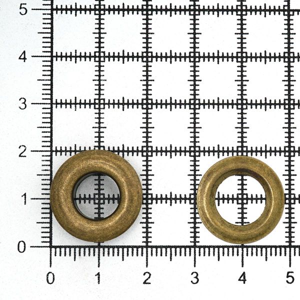 Люверсы металл ⌀9.2 мм (внутр.), h=6.32 мм, внешн. ⌀18.9 мм, №24, сталь, New Star, антик, уп≈1000 шт
