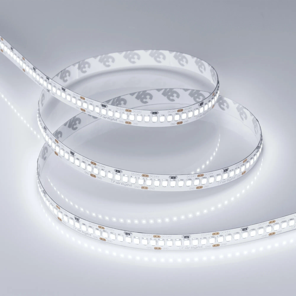 Светодиодная лента RT 2-5000 24V White6000 10mm (2835, 252 LED/m, LUX) (Arlight, 10 Вт/м, IP20) 022648
