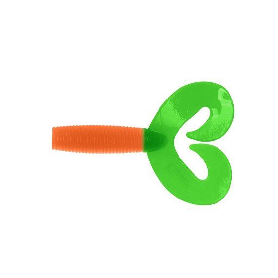 Твистер Helios Credo Double Tail 3,54"/9 см Orange &amp; Green 5шт. (HS-28-025)