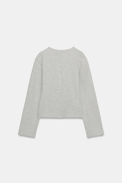 ZARA ПРИТАЛЕННАЯ КУРТКА ИЗ МЯГКОЙ ТКАНИ, БЕЖЕВЫЙ МЕЛАНЖ