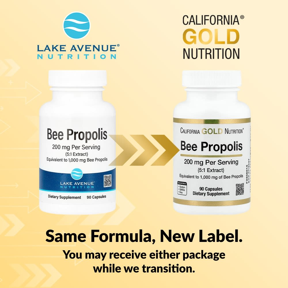 California Gold Nutrition, пчелиный прополис, 1000 мг, 90 капсул