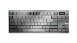 Wuque ZOOM TKL DYNA GT Silver, механическая клавиатура на белом фоне