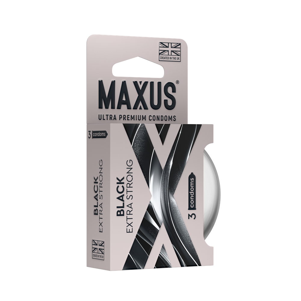 Презервативы MAXUS Extra Strong утолщенные №3 (черные) 7783mx