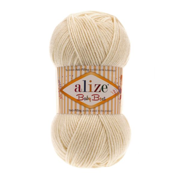Пряжа Alize (Ализе) Baby Best / уп.5 мот. по 100 г, 240м, 001 молочный A