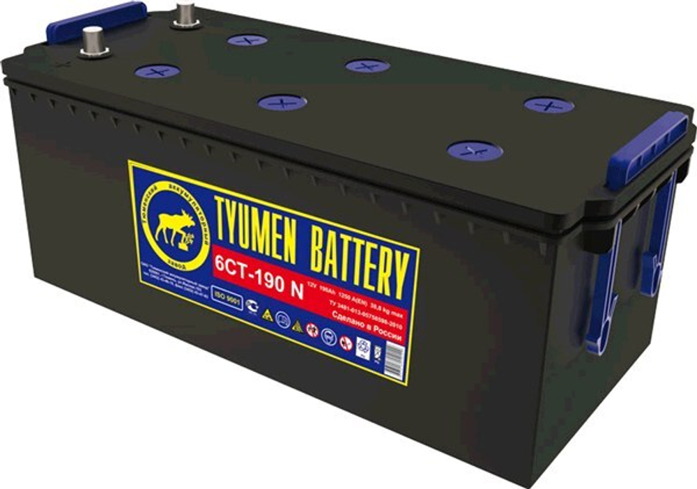 Аккумулятор Тюмень 6СТ-190L, п.п., L+, STANDARD (болт)