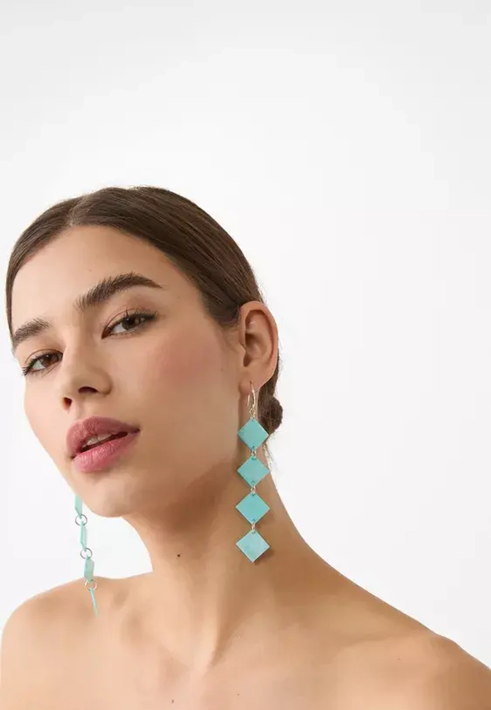 STRADIVARIUS Серьги в форме бриллианта, небесно-голубой