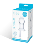 Прозрачный стеклянный анальный плаг с ручкой Glass Juicer - 12,7 см. (Цвет: прозрачный)