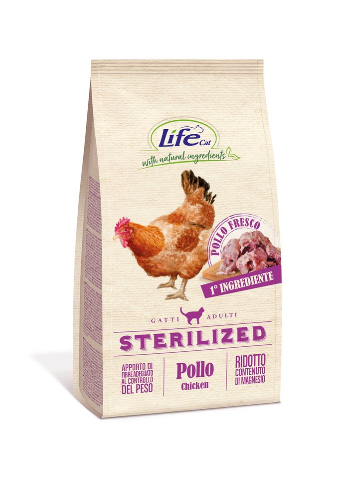Корм Lifecat Adult Sterilized Chicken для стерилизованных кошек со свежей курицей 7,5 кг Корм Lifecat Adult Sterilized Chicken для стерилизованных кошек со свежей курицей 7,5 кг