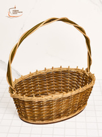 Корзинка овальная подарочная, арт. O380GR, 25х38х12 см, высота с ручкой 40 см