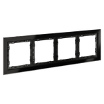 Рамка стеклянная на 4 поста, (черный,стекло) Voltum S70 VLS110408