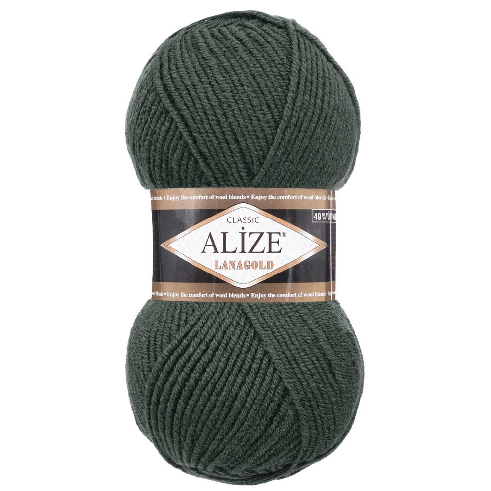 Пряжа Alize (Ализе) Lana Gold / уп.5 мот. по 100 г, 240м, 180 серебряная сосна А