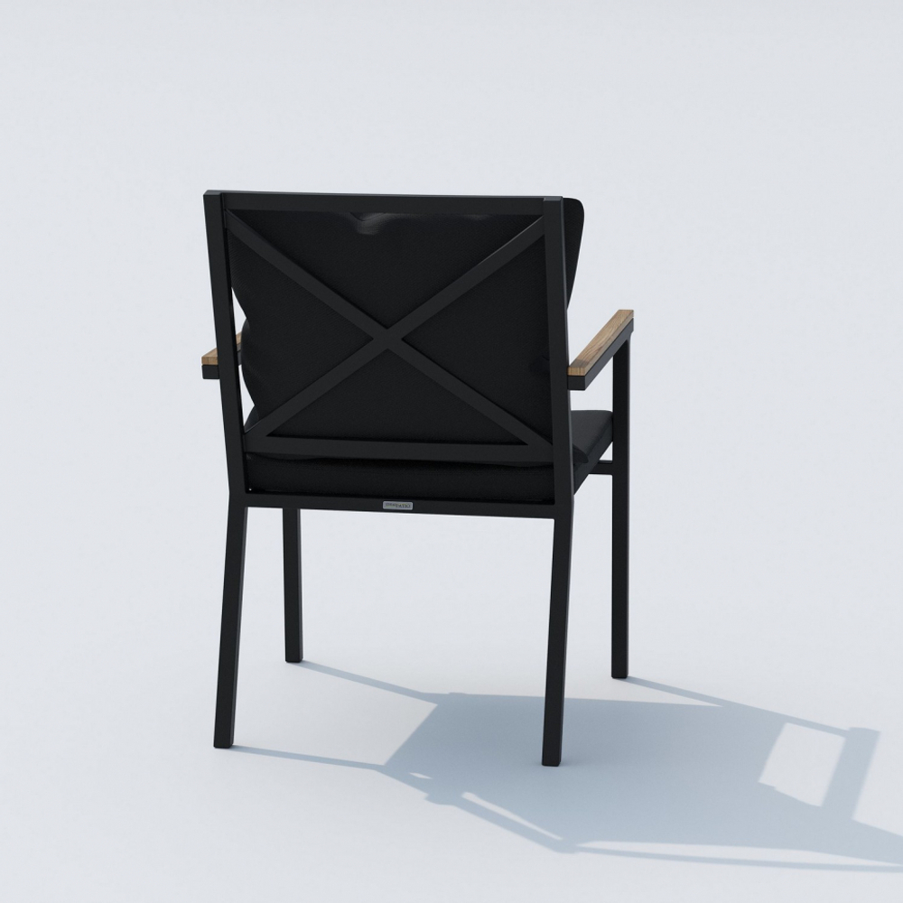 Обеденная группа Ideal Patio  КАНА ФЕСТА плюс каркас карбон, стол стекло 180, ткань черная