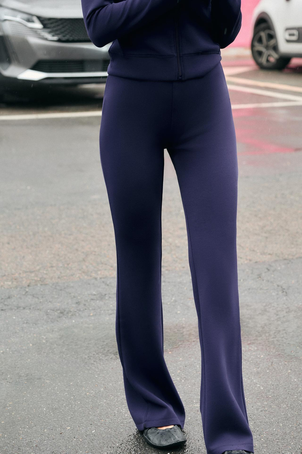 ZARA БРЮКИ FLARE, МОРСКОЙ СИНИЙ