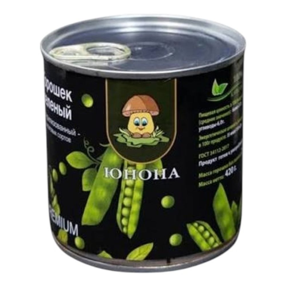 Горошек зеленый Юнона 420г ключ