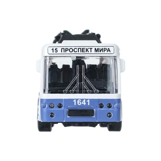 Машина пластик ТРОЛЛЕЙБУС 15 см, инерция, дверь Технопарк